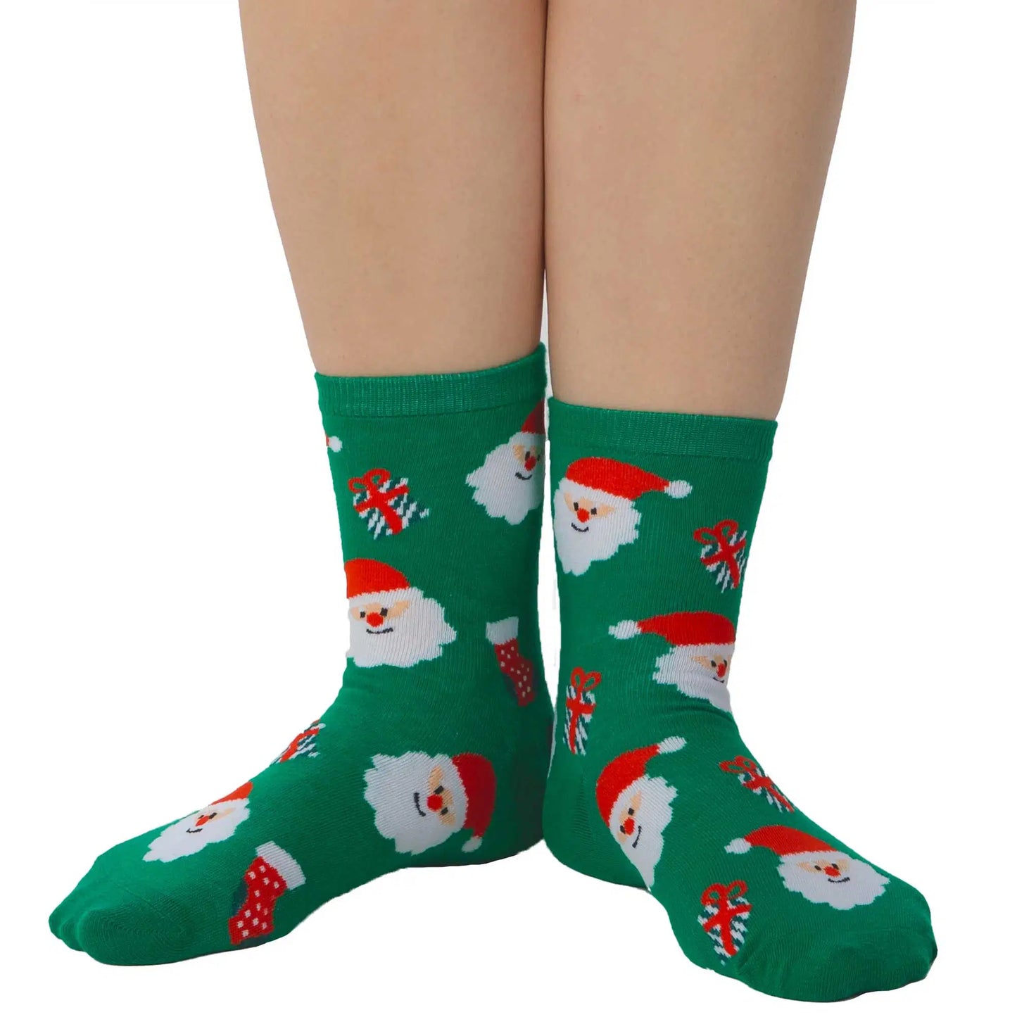 Green Santa Socks For Women image 2