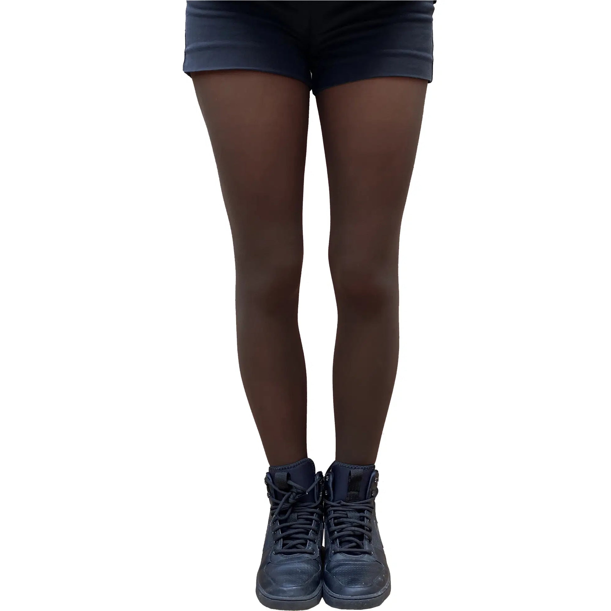 Elegant chocolate brown tights featuring durable stretch material and timeless style