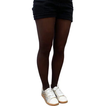 Brown opaque pantyhose for women perfect for dresses, skirts, and layered outfits