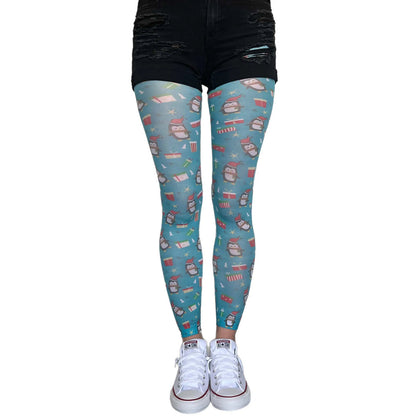 Malka Chic Christmas tights with penguin pattern
