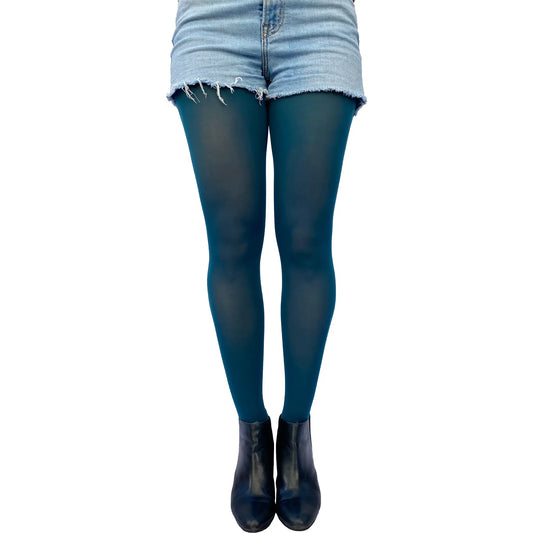 Dark Teal Opaque Tights for Women image 0