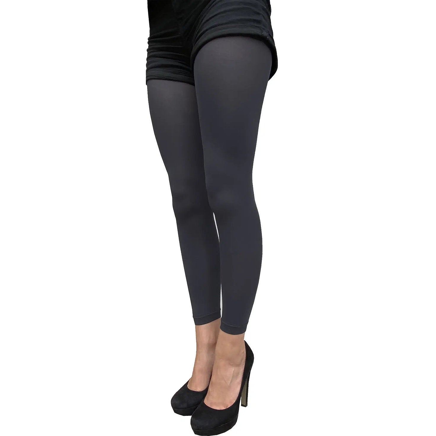Dark Gray 50 Denier Footless Tights | Malka Chic