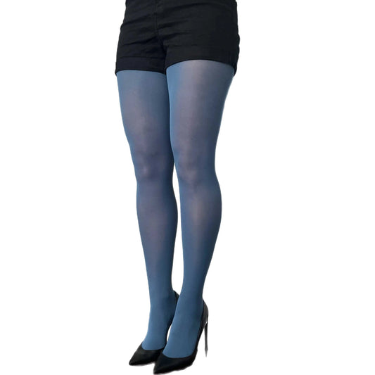 Stylish denim-inspired fashion tights with smooth full coverage and everyday versatility