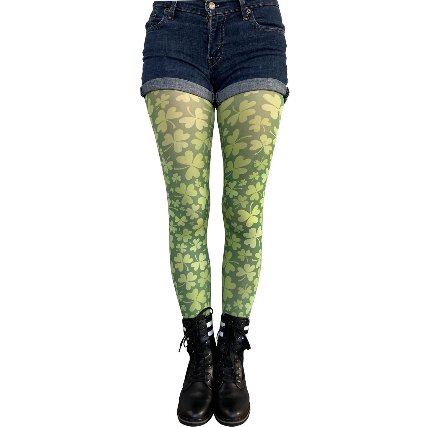 Green Shamrock Tights St Patrick's Day for Women image 0