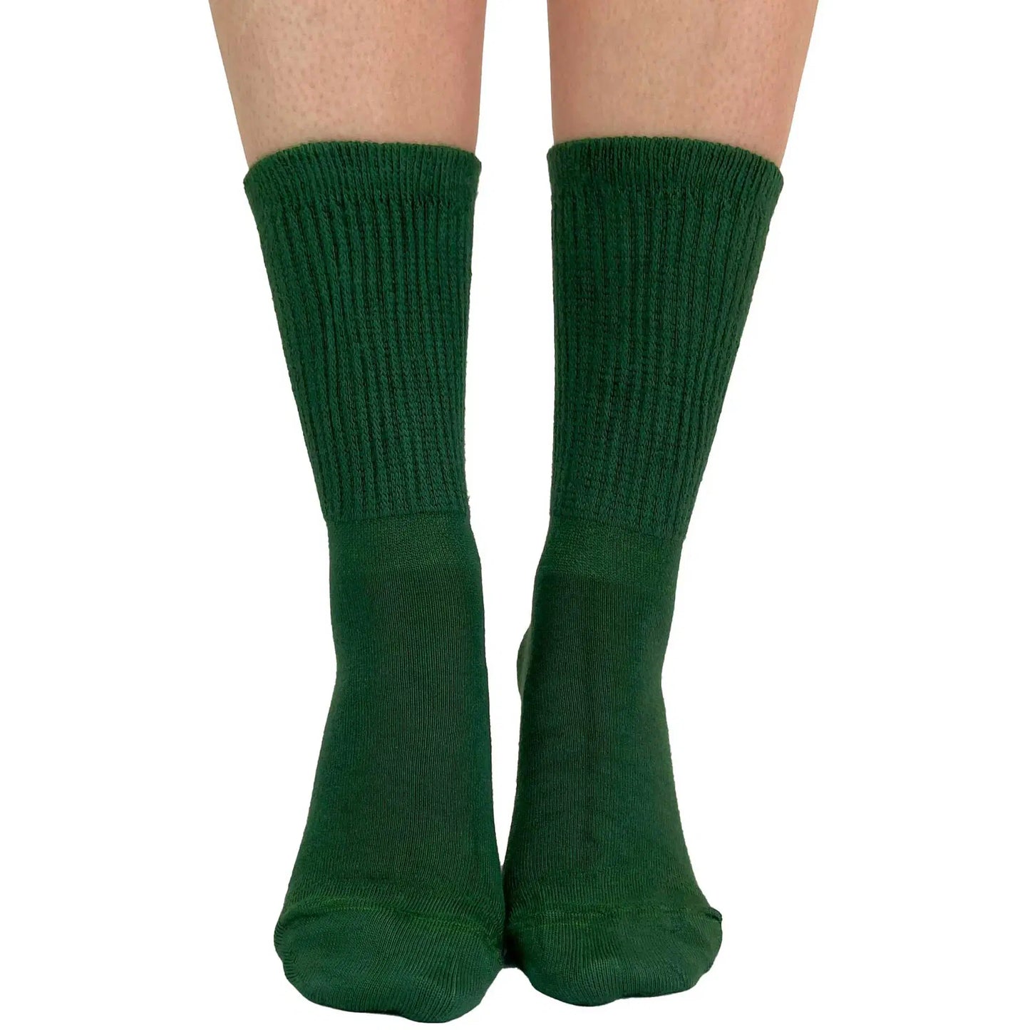 Green extra wide bamboo ankle socks for women by Malka Chic soft breathable fit