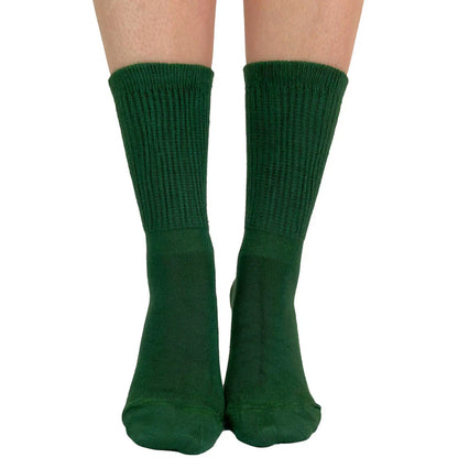 Green extra wide bamboo ankle socks for women by Malka Chic soft breathable fit