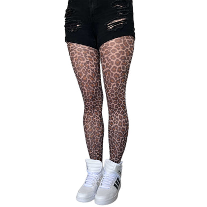 Leopard patterned tights for women in beige – fashionable and versatile legwear