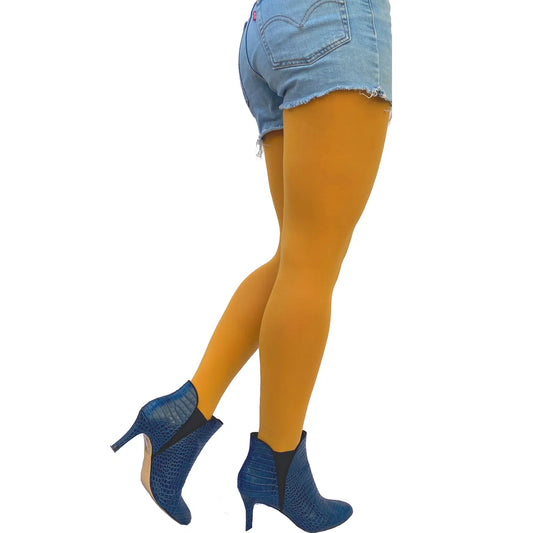 Mustard Opaque Tights for Women image 0