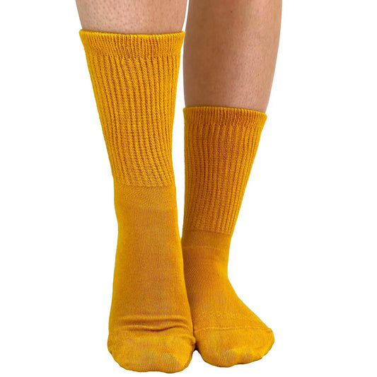 Mustard extra wide bamboo ankle socks for women by Malka Chic soft and breathable