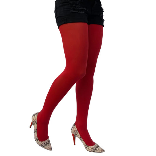 Red Opaque Tights for Women image 0