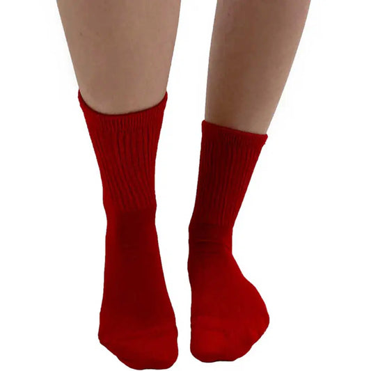 Red extra wide bamboo ankle socks for women by Malka Chic soft and breathable