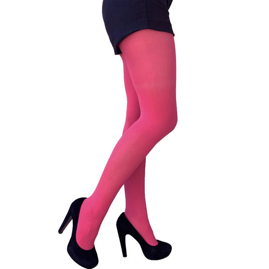 Shock Pink Opaque Tights for Women image 0