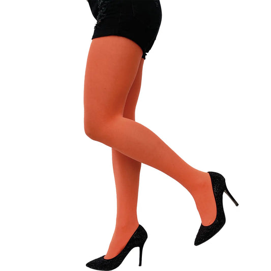 Tangerine Orange Opaque Tights For Women image 0