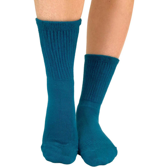 Teal extra wide bamboo ankle socks for women by Malka Chic super soft and breathable
