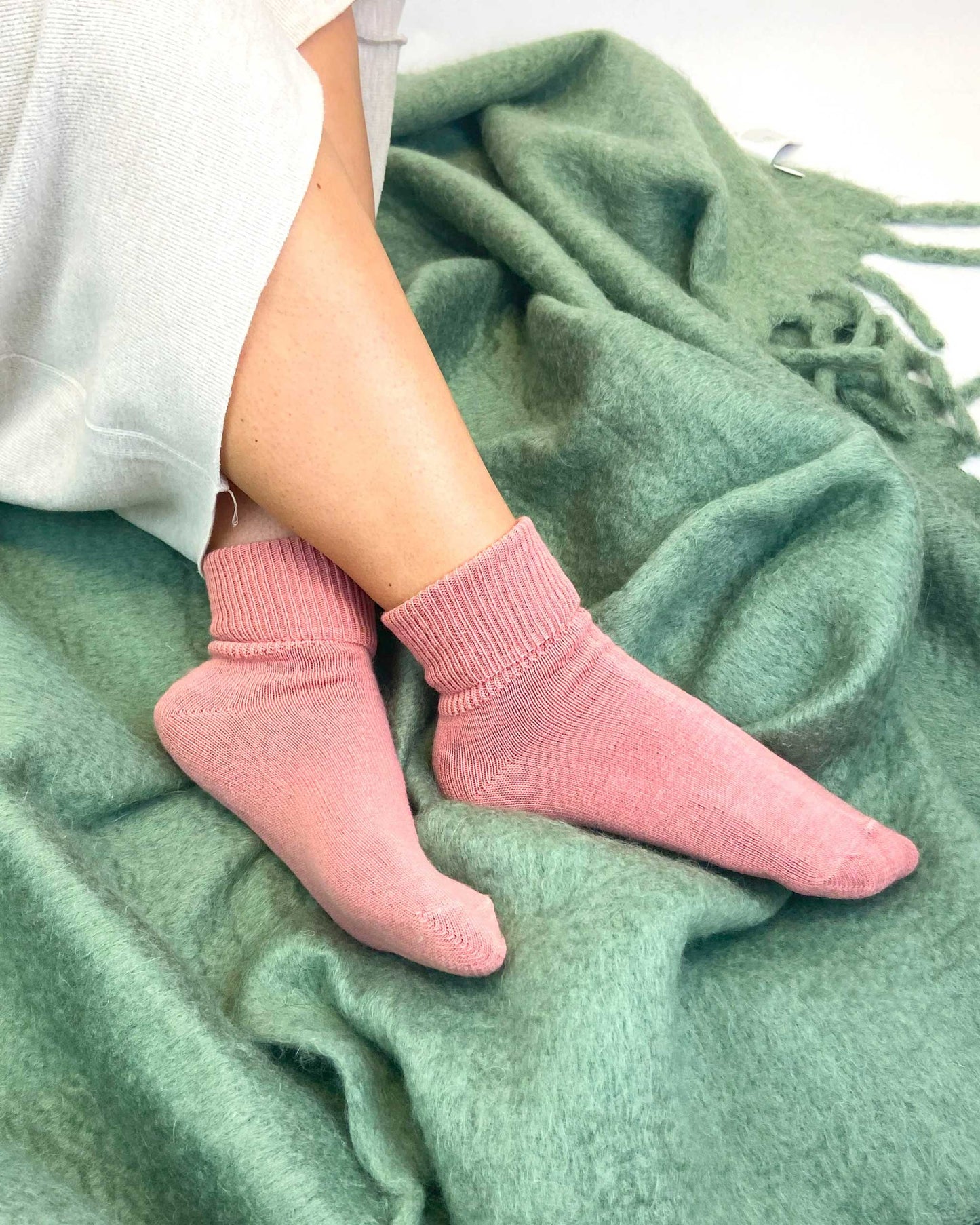 Cozy soft pink comfort socks for women perfect for lounging and casual wear