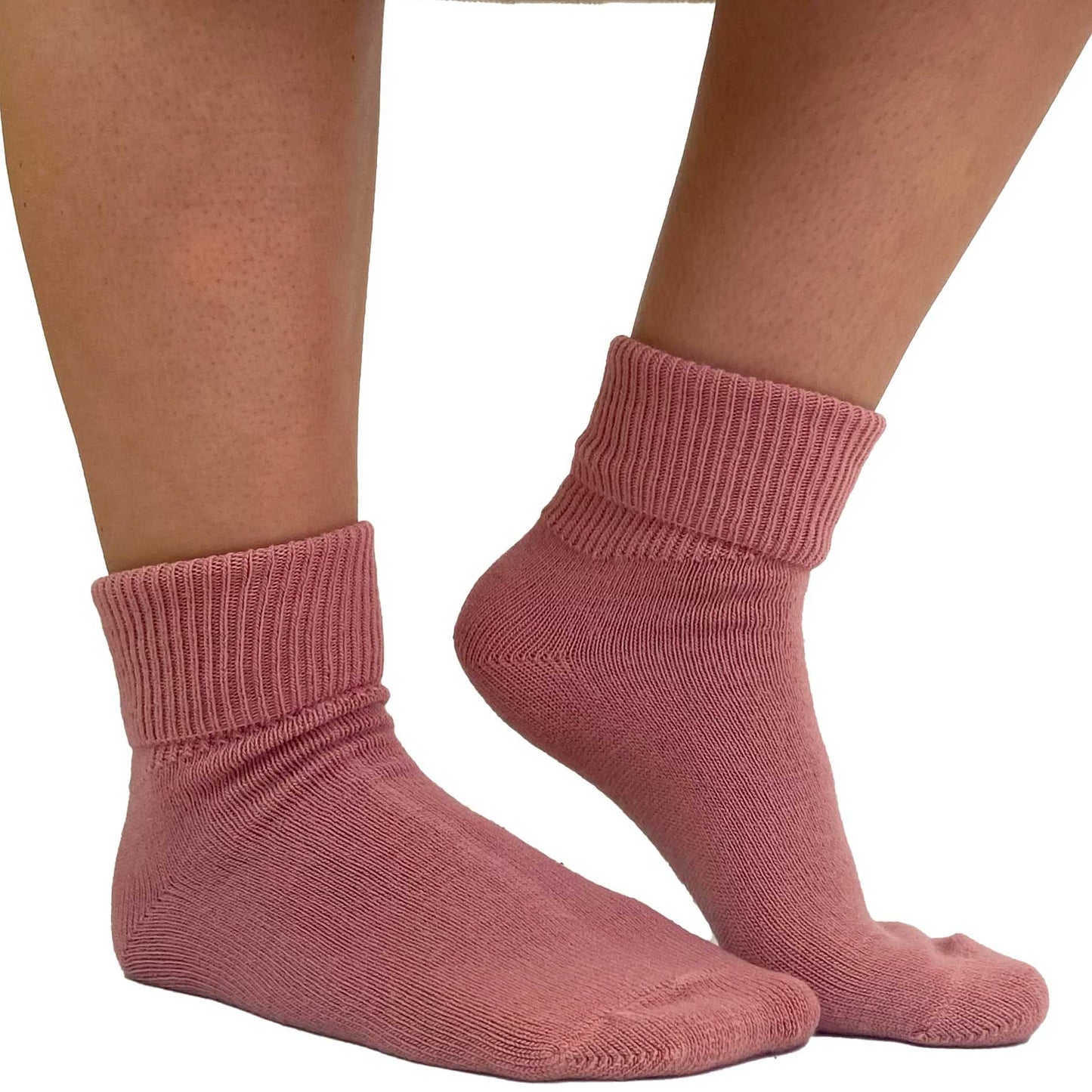 Soft pink ankle socks for women made from ultra-soft knit fabric by Malka Chic