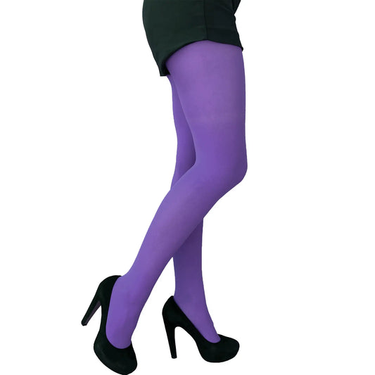 Violet Purple Opaque Tights For Women Malka Chic