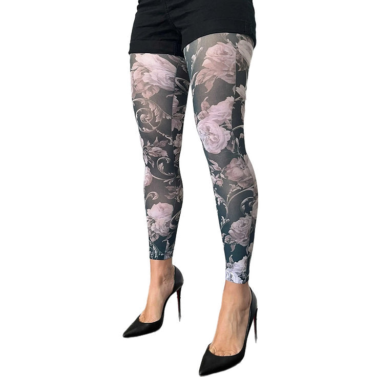 Malka Chic white flower patterned tights with elegant floral design for everyday outfits