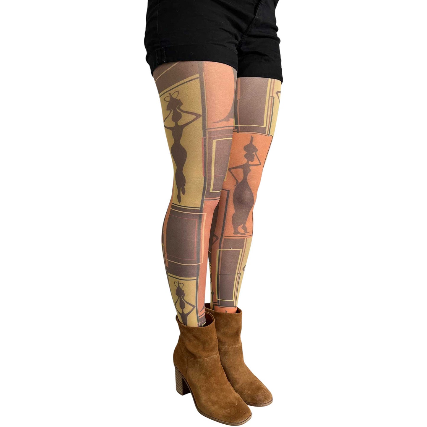 Abstract African inspired pantyhose for women with modern cultural design