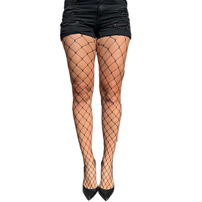 Wide fishnet tights in black – bold textured legwear