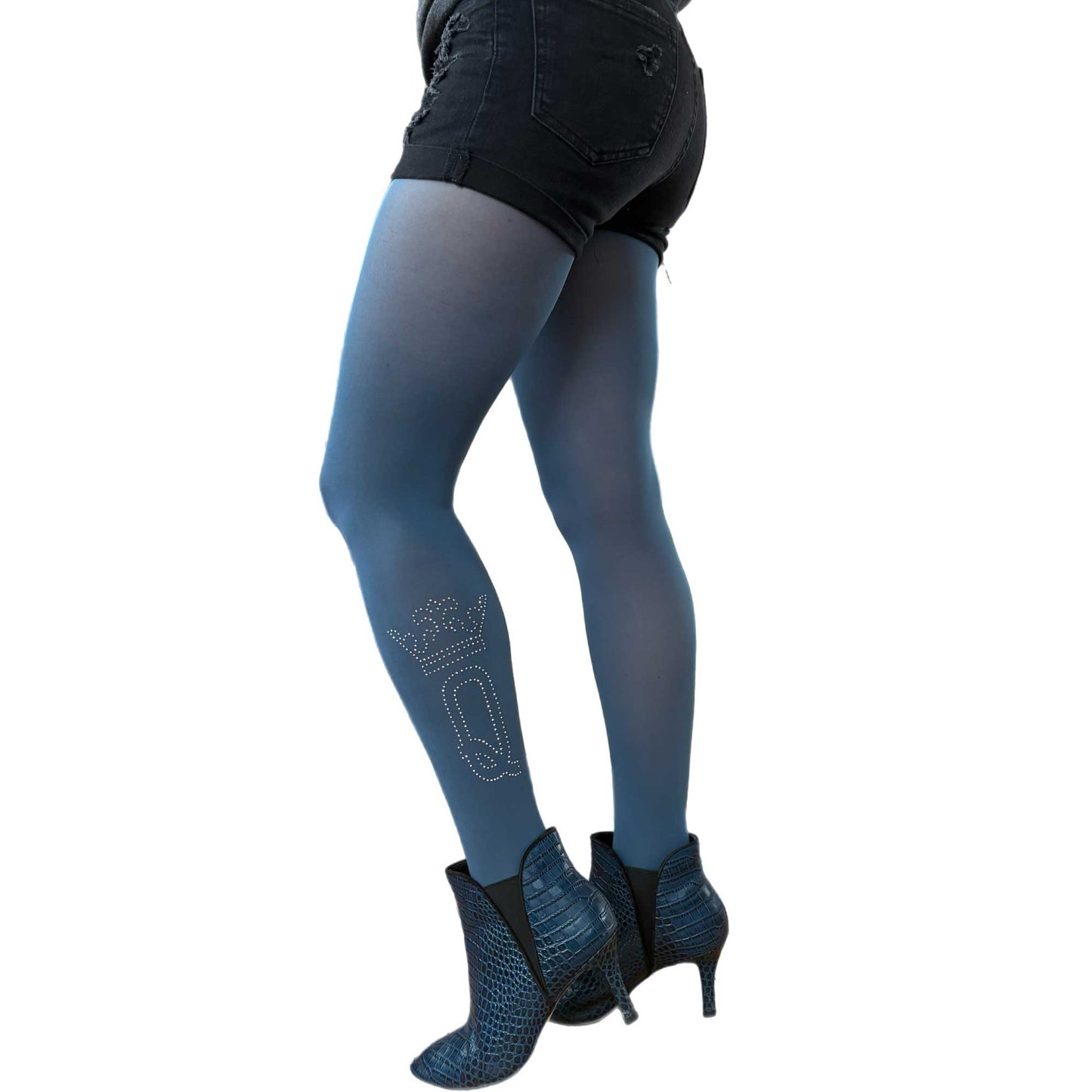 Studded tights women queen design statement hosiery