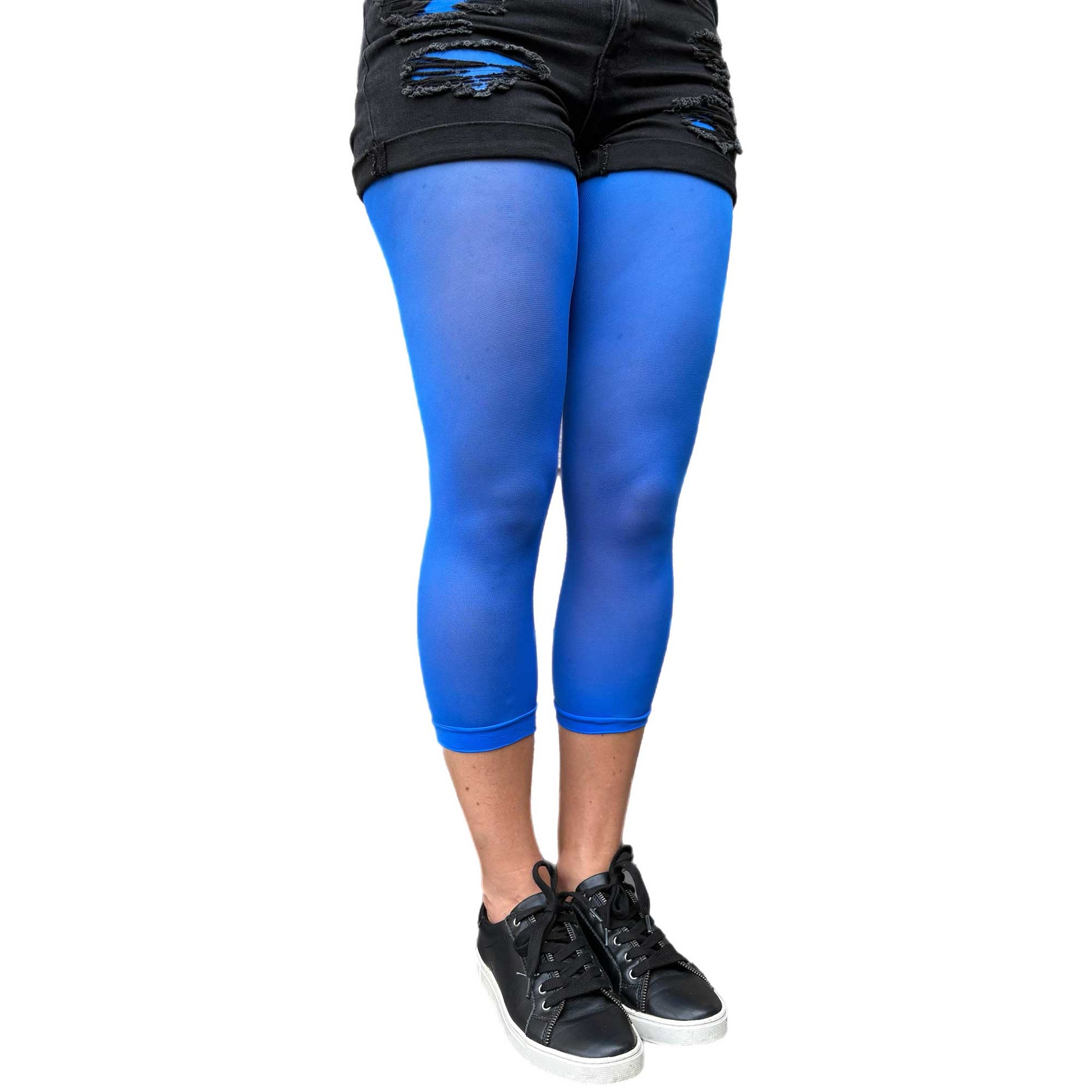 Opaque blue footless pantyhose for women perfect for everyday wear