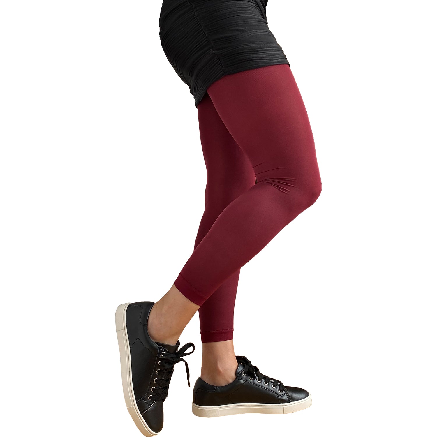 Malka Chic burgundy footless tights 50 denier for elegant and stylish outfits