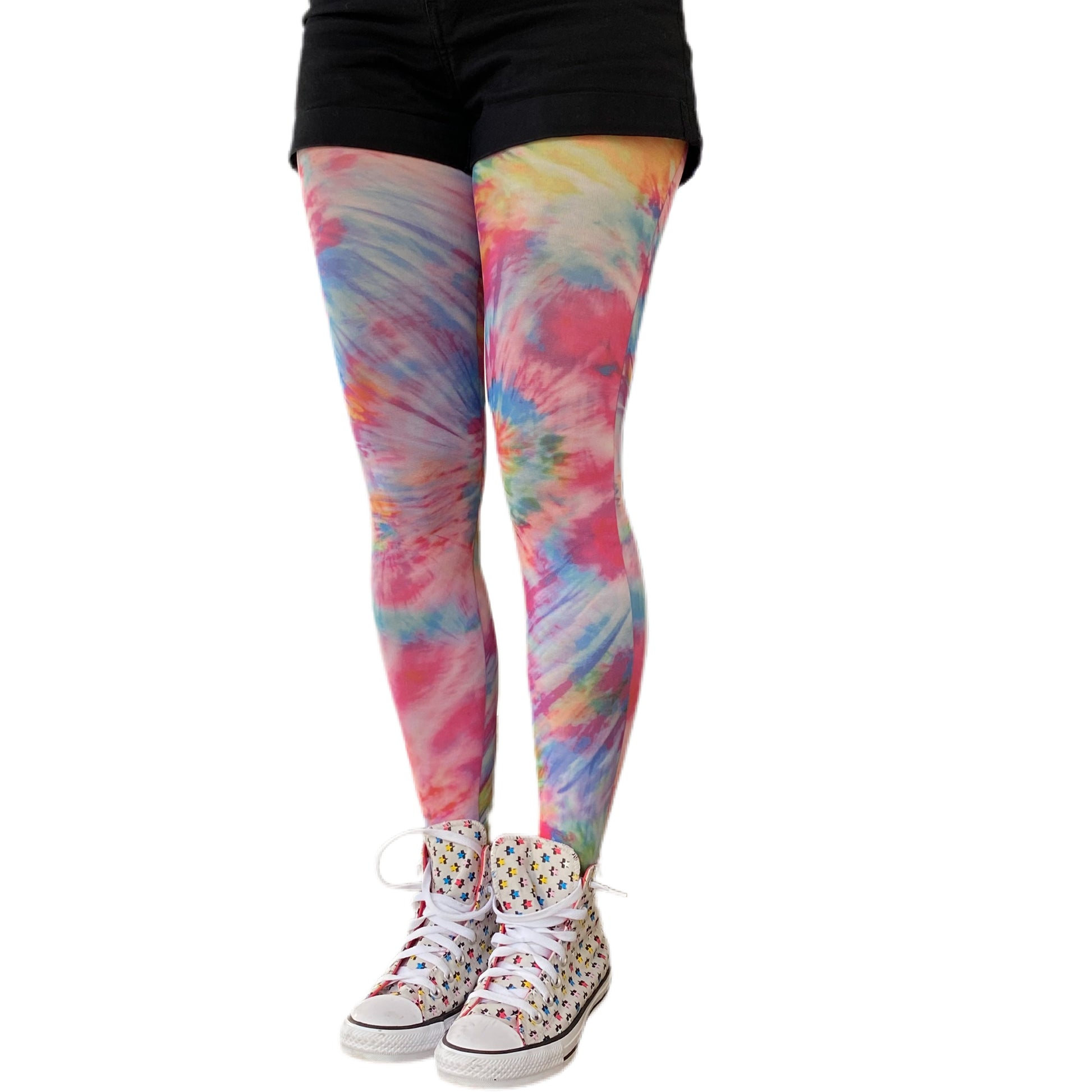 Multicolor tie dye tights opaque fashion hosiery