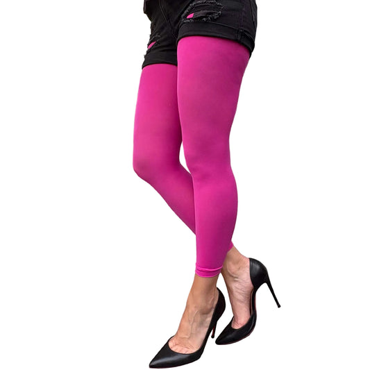 Vibrant pink footless tights for women perfect for everyday styling