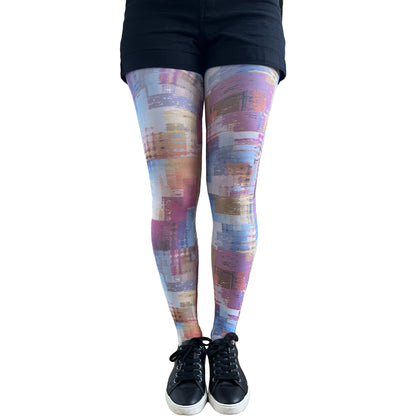 Multicolored Abstract Patterned Tights for Women