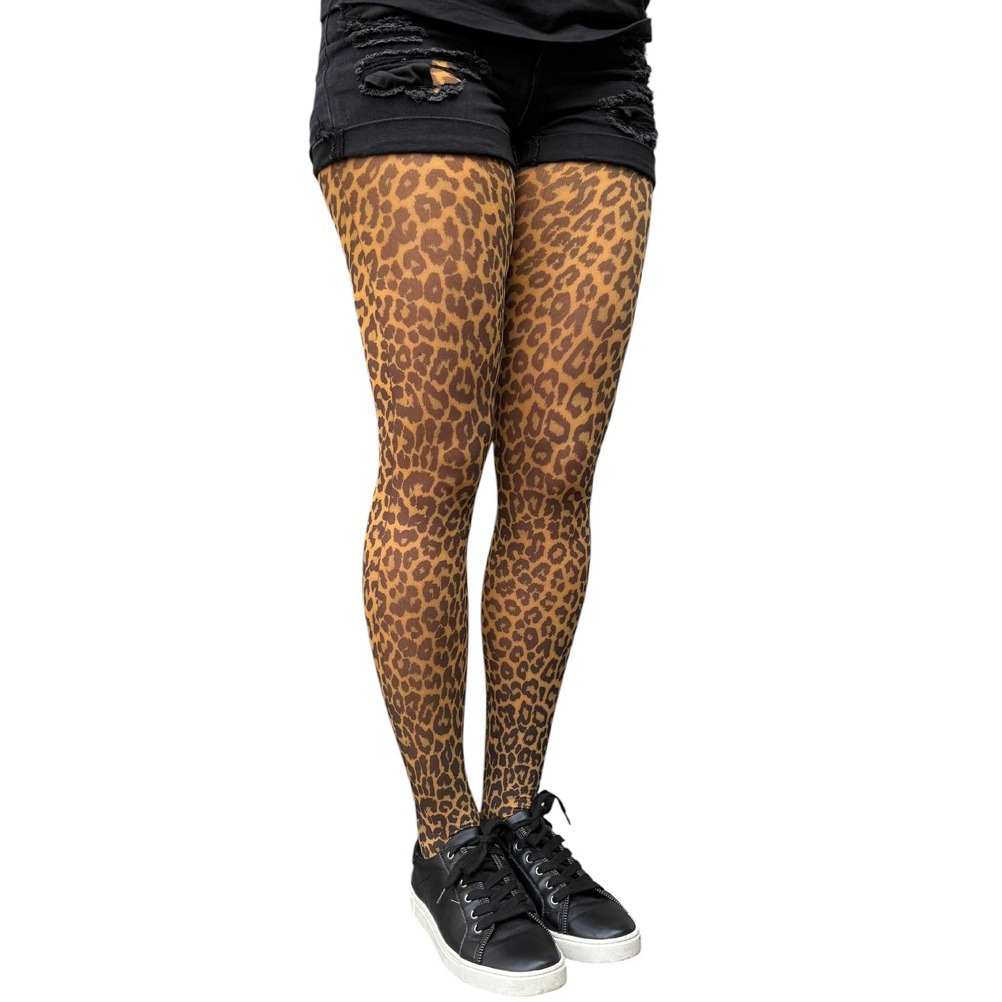 Mustard animal print tights featuring leopard spots and eye catching contemporary look