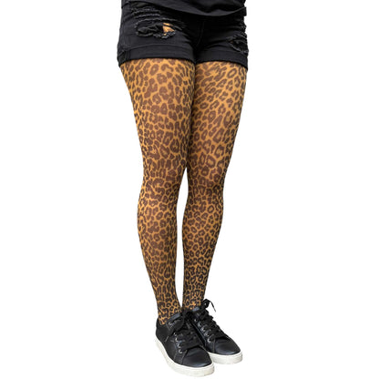 Mustard animal print tights featuring leopard spots and eye catching contemporary look