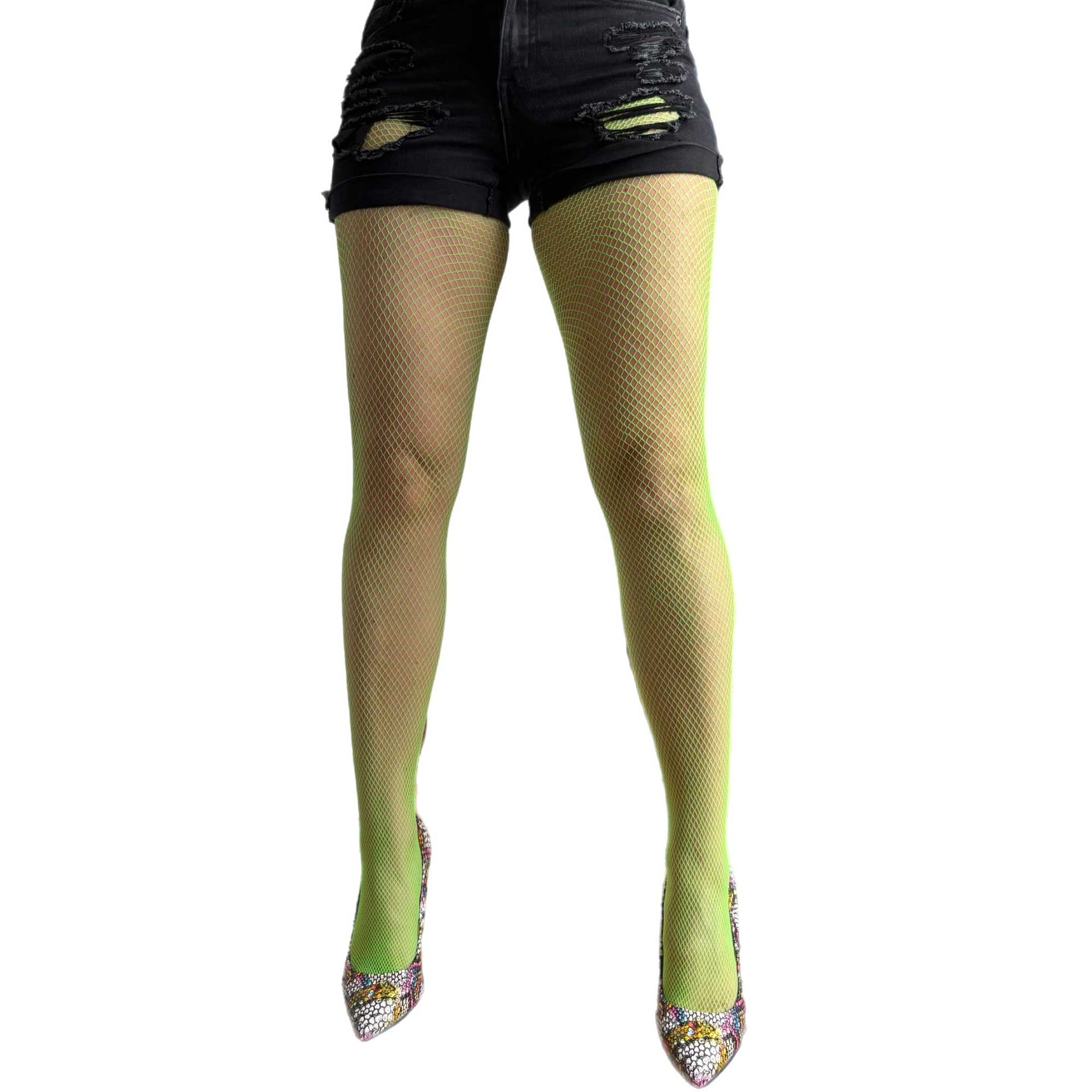 Green Fishnet Tights for Women sold at Malka Chic 3