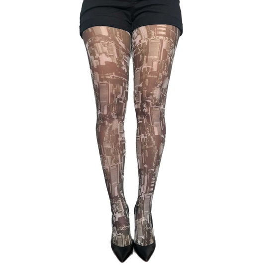 Our New York City Patterned Tights for Women will make your outfit stand out sold at Malka Chic 2