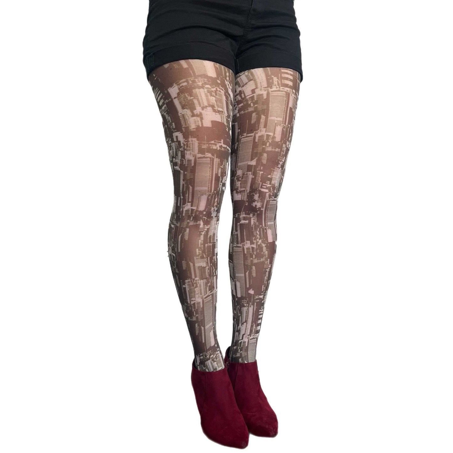 Our New York City Patterned Tights for Women will make your outfit stand out sold at Malka Chic 3