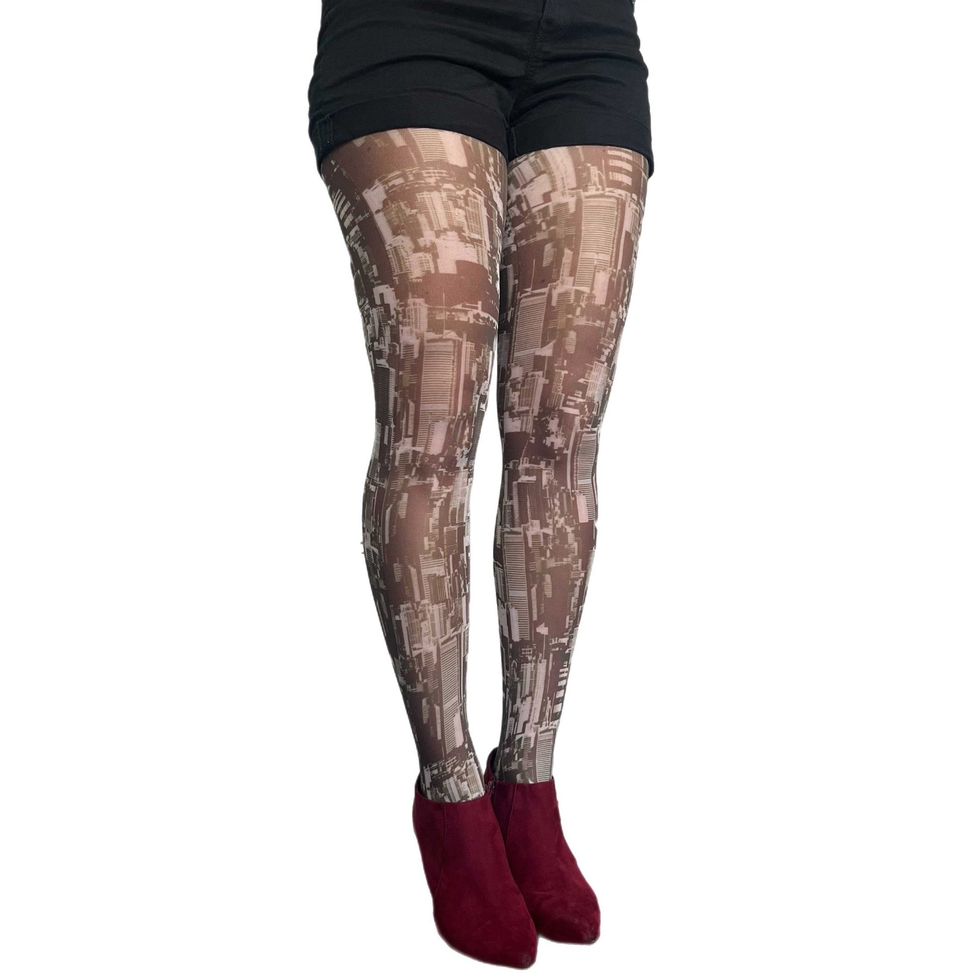 Our New York City Patterned Tights for Women will make your outfit stand out sold at Malka Chic 3