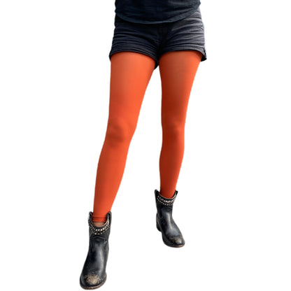 Malka Chic orange rust footless tights 50 denier for trendy everyday outfits