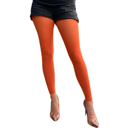 Malka Chic orange copper footless tights 50 denier for trendy everyday outfits