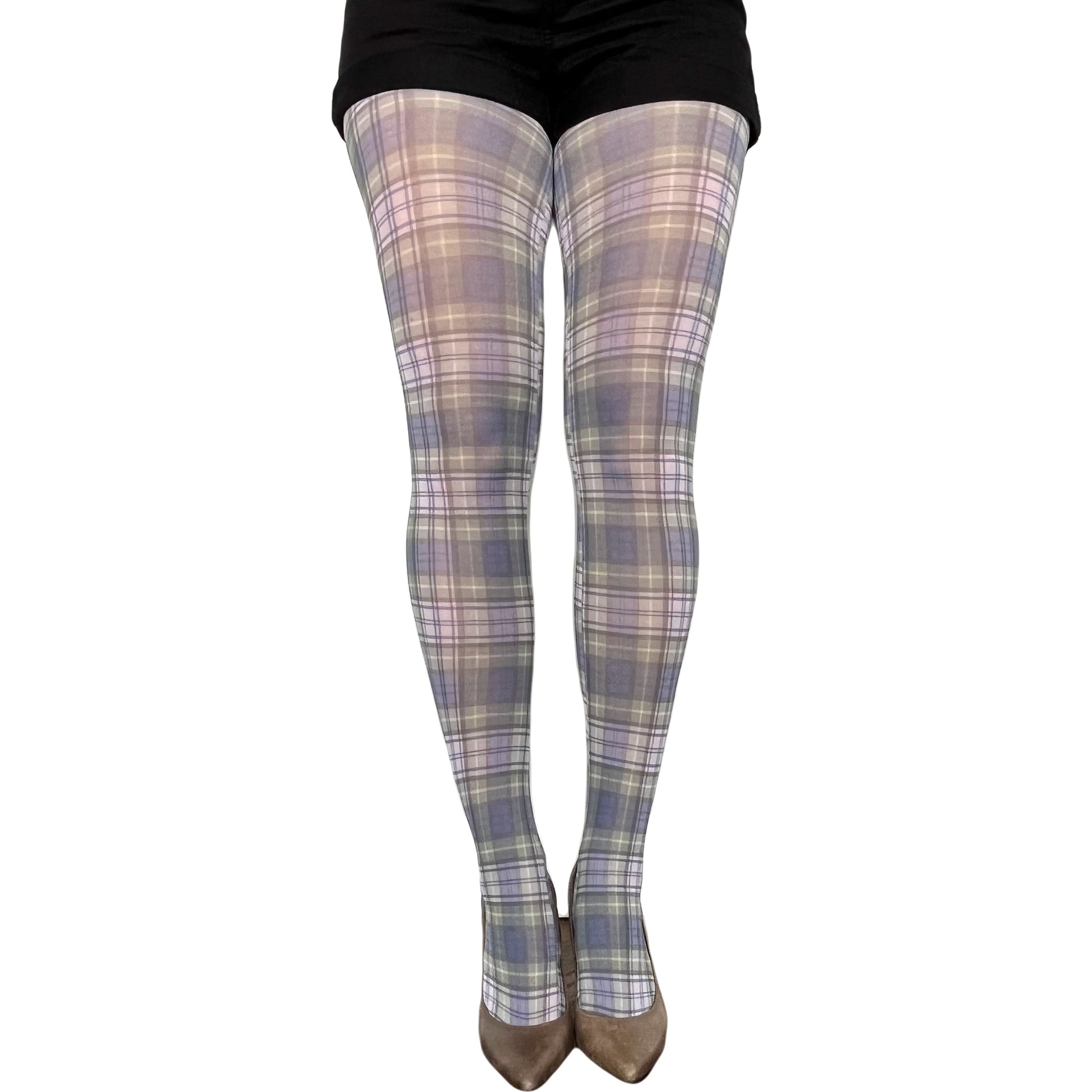 Plaid tights for women by Malka Chic with timeless check patterned hosiery