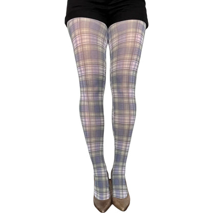 Plaid tights for women by Malka Chic with timeless check patterned hosiery