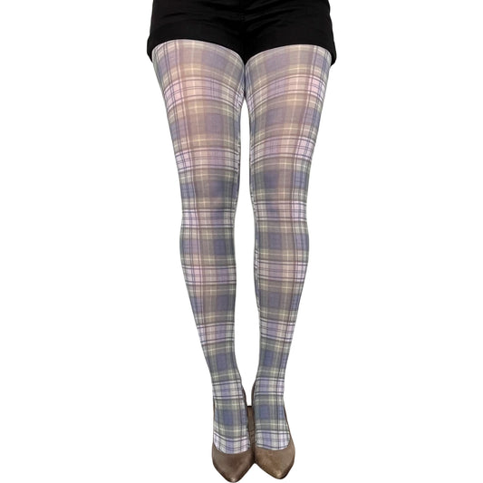 Plaid tights for women by Malka Chic with timeless check patterned hosiery