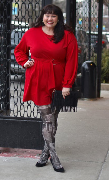 Plus size Printed Patterned Tights selection Malka Chic