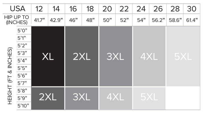 Size Chart plus Size Tights for women Malka Chic