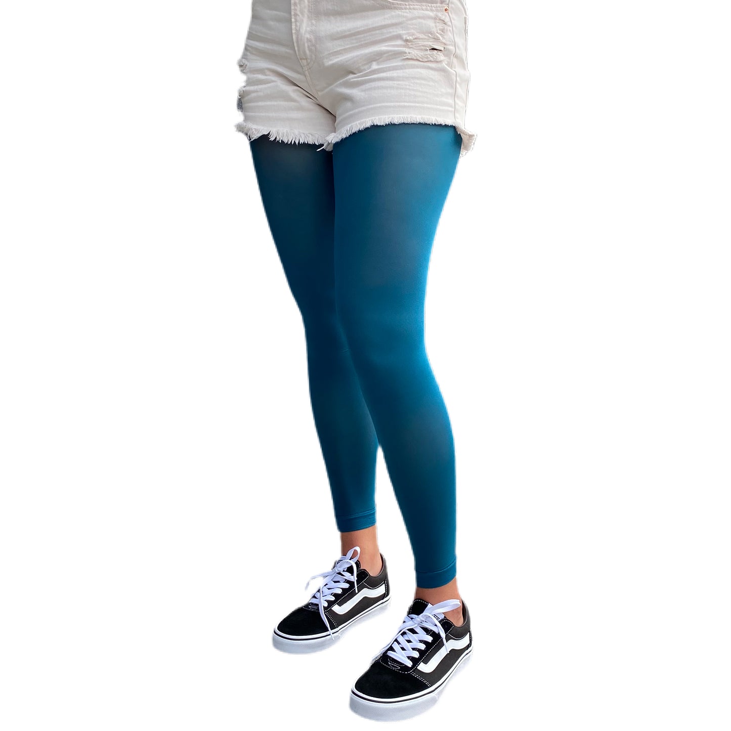 Dark teal 50 denier footless tights for women by Malka Chic with rich opaque color 2