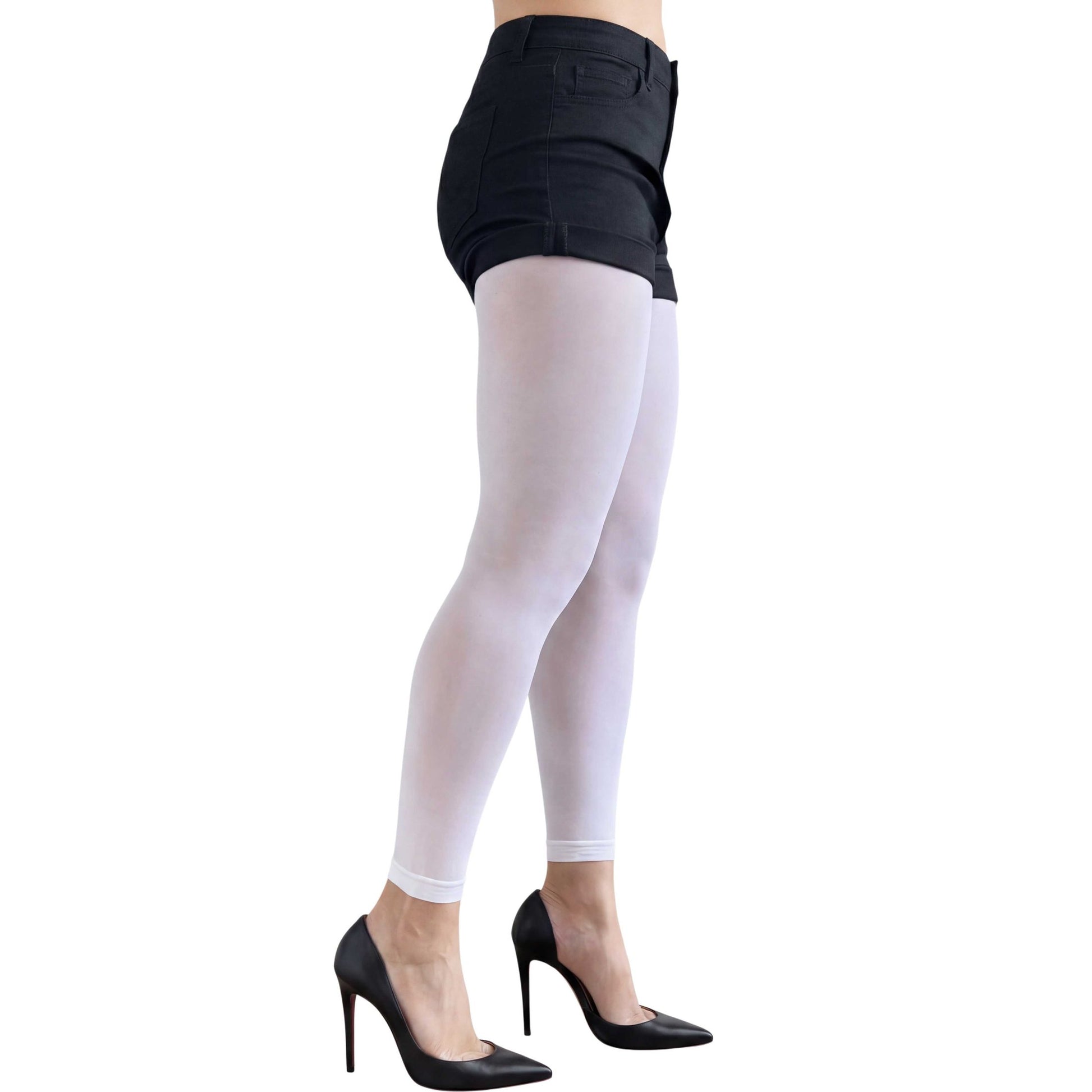 Comfortable white footless pantyhose designed for versatile styling and all-day wear 2
