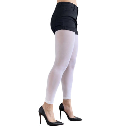 Comfortable white footless pantyhose designed for versatile styling and all-day wear 2
