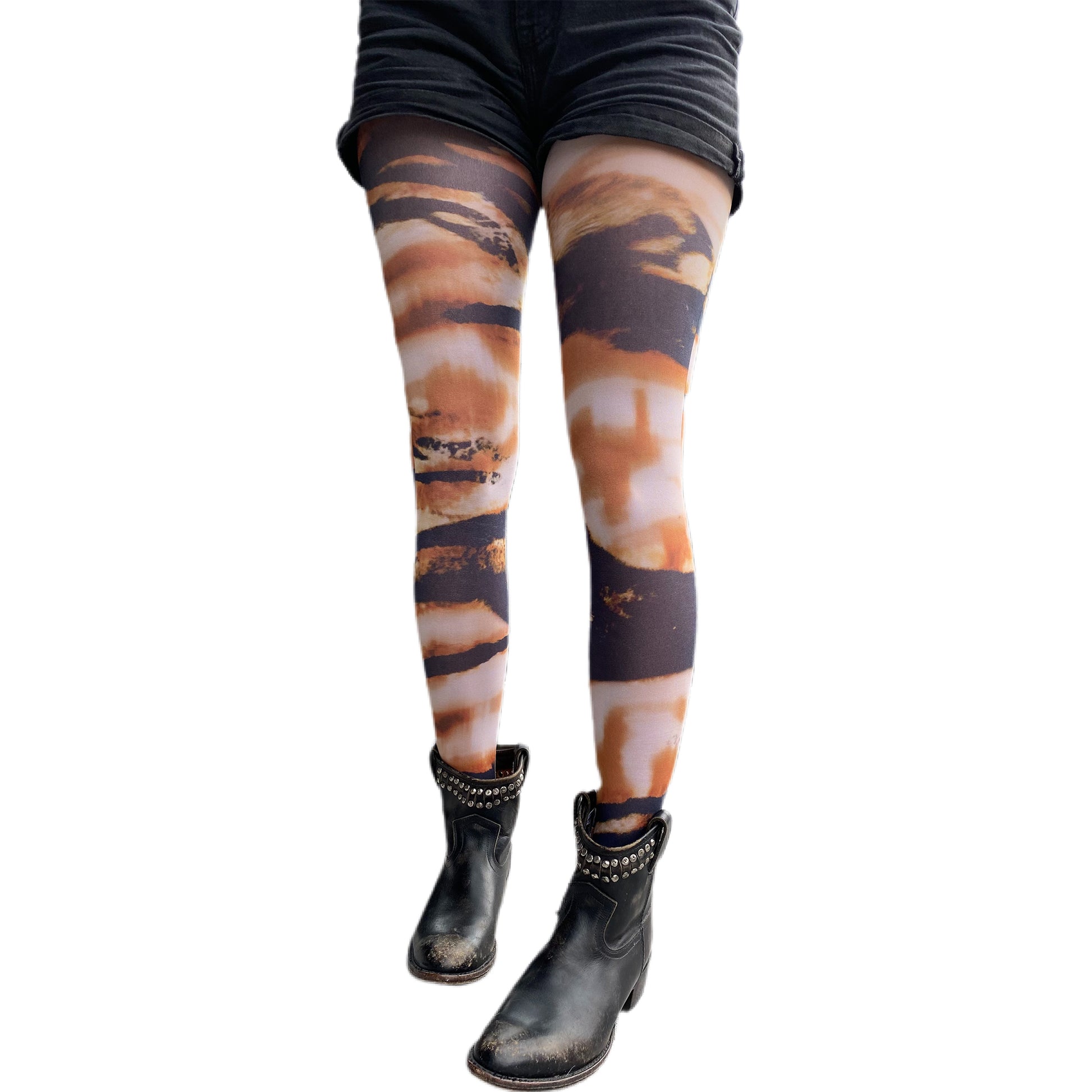 Malka Chic wild tiger patterned tights with fierce animal design for stylish and standout outfits.
