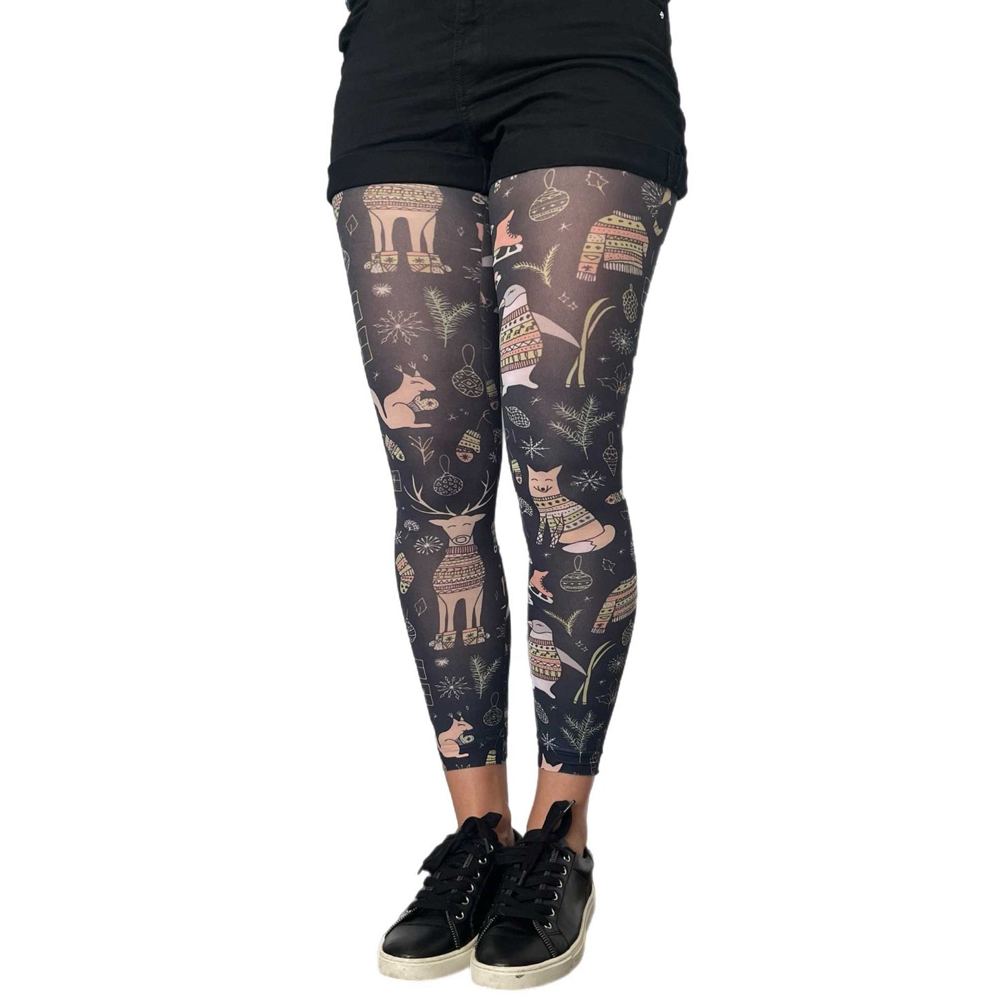 Nature inspired Christmas tights by Malka Chic