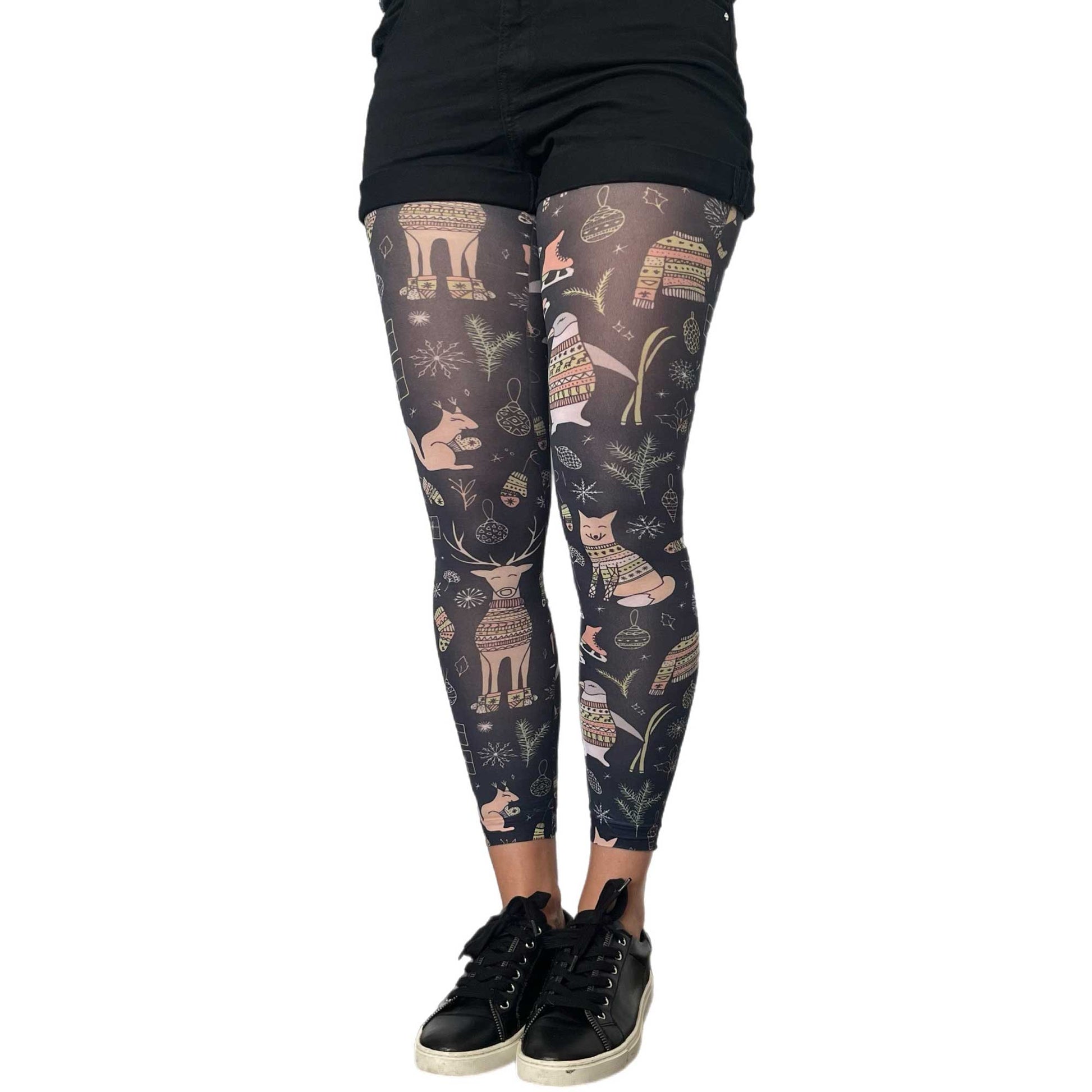 Nature inspired Christmas tights by Malka Chic