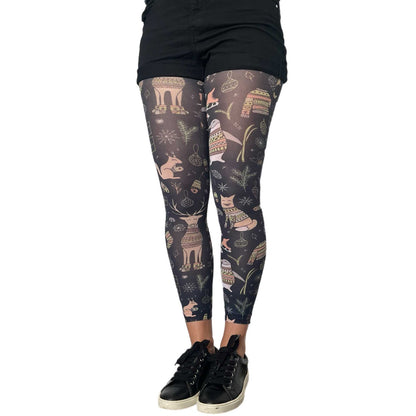 Nature inspired Christmas tights by Malka Chic